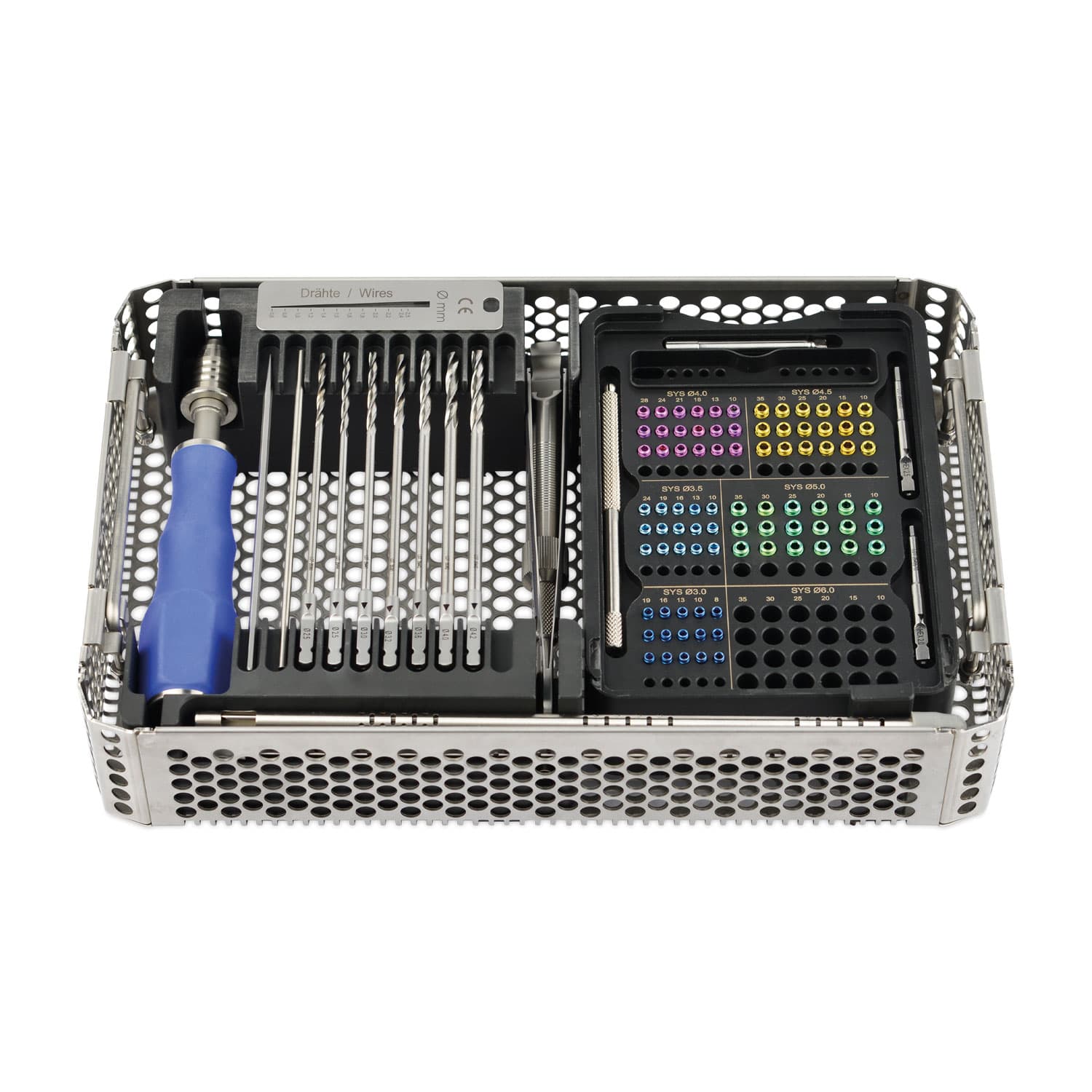 Zlig Interference Screw and Instrumenten Set consisting of: Instrumentation tray with instruments, Tray for Interference screws with screws